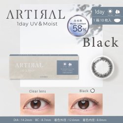画像2: 粧美堂 アーティラル ワンデー 58% 10枚入 1箱＜SHOBIDO ARTIRAL 1day water control 58％ UV＆Moist／オフィス・学校バレにくい／着色外径12.6〜13.1mm／着色内径8mm以上／UVカット／高含水／サンドイッチ製法＞