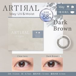 画像5: 粧美堂 アーティラル ワンデー 58% 30枚入 1箱＜大容量パック／SHOBIDO ARTIRAL 1day water control 58％ UV＆Moist／オフィス・学校バレにくい／着色外径12.6〜13.1mm／着色内径8mm以上／UVカット／高含水／サンドイッチ製法＞