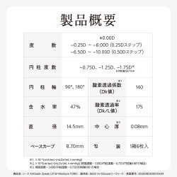 画像14: シード エアグレード 2ウィーク UV W-Moisture トーリック 6枚入 1箱＜SEED AirGrade 2week UV ダブルモイスチャー TORIC／乱視用／2週間交換型／UVカット／シリコーンハイドロゲル／低含水／高酸素透過／うるおい持続／乾きにくい／コンタクトレンズ＞