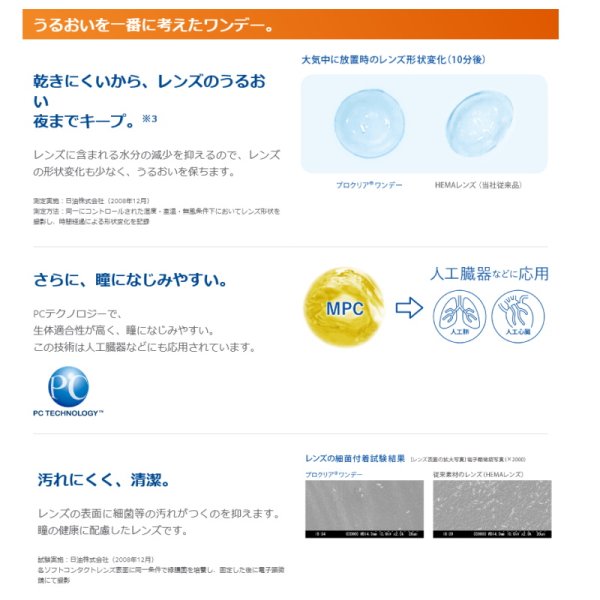 画像3: クーパービジョン プロクリアワンデー 90枚入 1箱 <CooperVision Proclear 1day/1日使い捨て/近視用> (3)