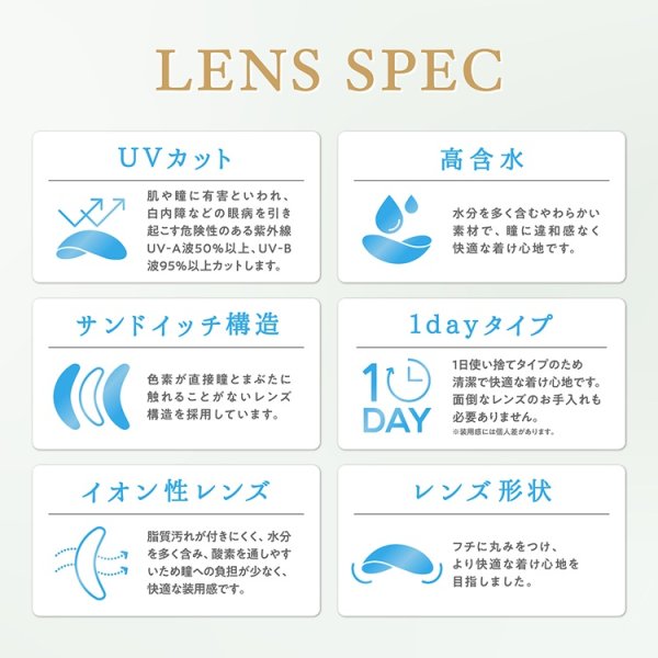画像14: ピア トパーズ トーリック 10枚入り 12箱セット（左右6箱ずつ）  ＜ワンデー／PIA TOPARDS TORIC／乱視用カラコン／全4色／サンドイッチ構造／高含水／UVカット＞ (14)