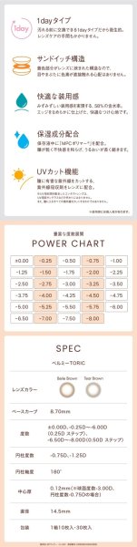 画像9: シード ベルミー トーリック by アイコフレ 乱視用 10枚入り 1箱 ＜お試し用小容量パック／ワンデーカラコン／乱視用／astigmatism／SEED／Belleme TORIC／Eye coffret／福原遥イメージモデル＞ (9)